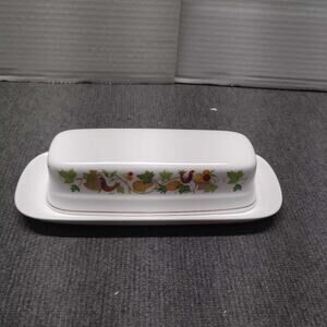 Noritake Progression Butter Dish Harvest Bird Floral China Japan
